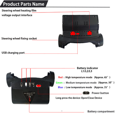 Chất lượng cao sạc lại Graphene sưởi ấm tay lái Cover Set tay lái di động ấm hơn Set quà tặng