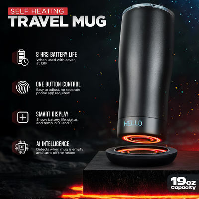 Custom Smart Hot Coffee Mug màn hình LED tự điều chỉnh nhiệt độ cho uống trực tiếp thuận tiện cho xe du lịch