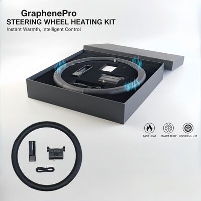 Vỏ vô lăng sưởi ấm bằng graphene bán buôn, làm nóng nhanh bằng da có bảo vệ quá nhiệt, bộ tay cầm chống trượt