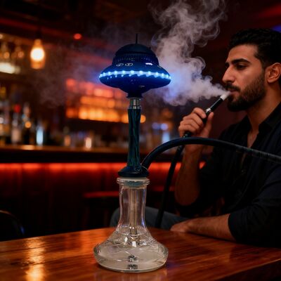 Shisha hookah không dây di động tùy chỉnh với pin bền lâu và hiệu ứng ánh sáng RGB sống động, lý tưởng cho du lịch và ngoài trời