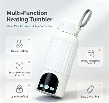 Máy hâm sữa em bé di động sạc USB, có điều chỉnh nhiệt độ, tiện lợi cho du lịch và gia đình, phù hợp với bình sữa 17oz