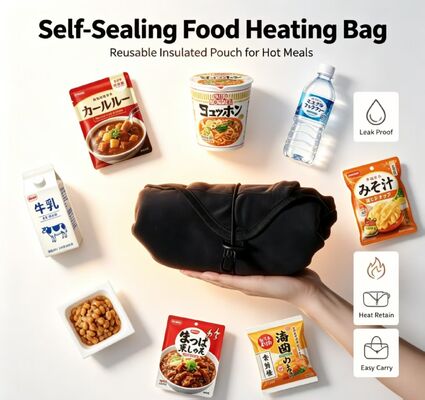 Túi giữ nhiệt thực phẩm tự làm kín di động, túi giữ nhiệt tái sử dụng, thích hợp cho mì ăn liền, cà ri và các bữa ăn sẵn