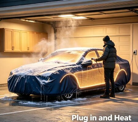 Capot de chauffage de voiture avec installation et retrait faciles, conçu pour une utilisation répétée et une protection contre la neige, le gel et la pluie légère