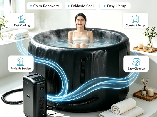 Customizable inflatable ice bath tub with flexible sizes colors and OEM ODM options designed for professional cold plunge therapy