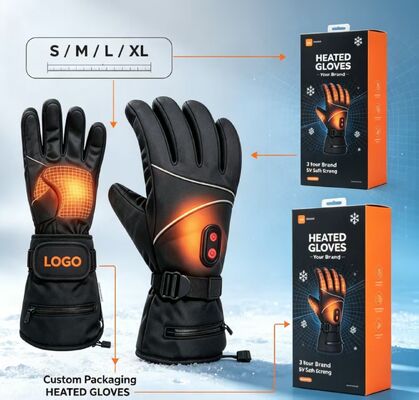 Găng Tay Sưởi Ấm Bằng Điện Graphene Làm Ấm Nhanh, Điều Chỉnh Nhiệt Độ, Chống Thấm Nước, Giữ Ấm Tay, Có Thể Tùy Chỉnh Logo & Bao Bì