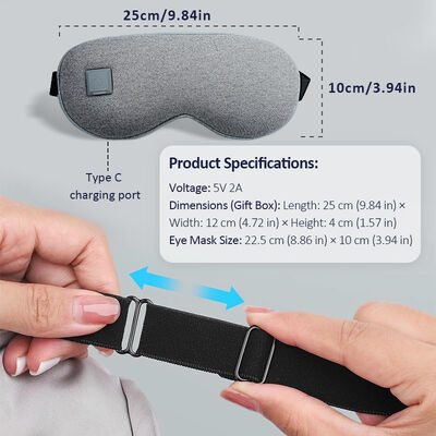 Mặt nạ mắt nóng có thể điều chỉnh nhiệt độ. Super Soft PU Portable Fast Heating Eye Mask 1000mAh pin để giảm mệt mỏi mắt.