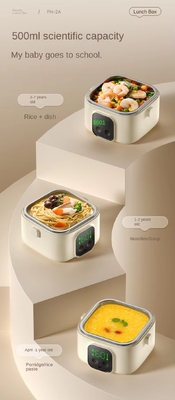 Hộp cơm điện gia nhiệt tại nhà, Máy hâm nóng thức ăn mini di động, Thép không gỉ 304 Gia nhiệt nhanh, Tiết kiệm không gian cho bữa ăn gia đình