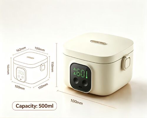 Hộp cơm điện gia nhiệt tại nhà, Máy hâm nóng thức ăn mini di động, Thép không gỉ 304 Gia nhiệt nhanh, Tiết kiệm không gian cho bữa ăn gia đình
