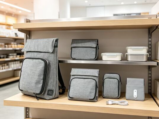 Thùng ăn trưa sưởi ấm bằng sợi polyester USB, máy sưởi ấm thực phẩm chống rò rỉ, máy sưởi ấm có thể giặt, 50-59 °C, điều chỉnh nhiệt độ 3 cấp độ để sưởi ấm bữa ăn trên đường đi