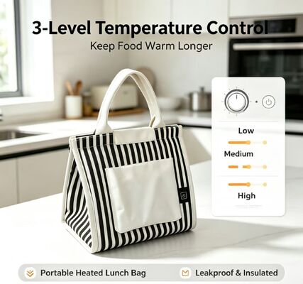 Máy sưởi thức ăn di động tối ưu cho các chuyến đi đường, cắm trại & văn phòng    USB Powered Heated Lunch Bag with Rapid Heating Technology