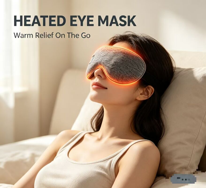Mặt nạ mắt nóng có thể điều chỉnh nhiệt độ. Super Soft PU Portable Fast Heating Eye Mask 1000mAh pin để giảm mệt mỏi mắt.