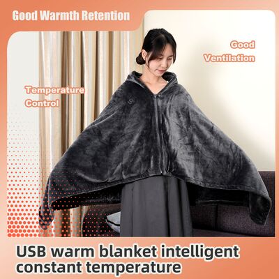Chăn điện di động có thể đeo Kiểm soát nhiệt độ ba tốc độ Chăn nhiệt hồng ngoại graphene với màn hình kỹ thuật số