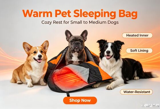 Túi ngủ cho chó có sưởi chống nước & chống trầy xước, Túi ngủ cho thú cưng bằng polyester bền bỉ có thể điều chỉnh nhiệt độ 3 cấp độ cho nhiều giống chó, Bông rỗng phù hợp cho mùa đông tuyết gió