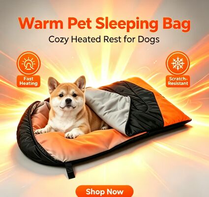 Túi ngủ cho chó sưởi ấm có thể gập lại, dễ mang và lưu trữ, 3 cấp độ điều chỉnh nhiệt độ chống trầy nước và chống trầy xước, CE FCC ROHS chứng nhận