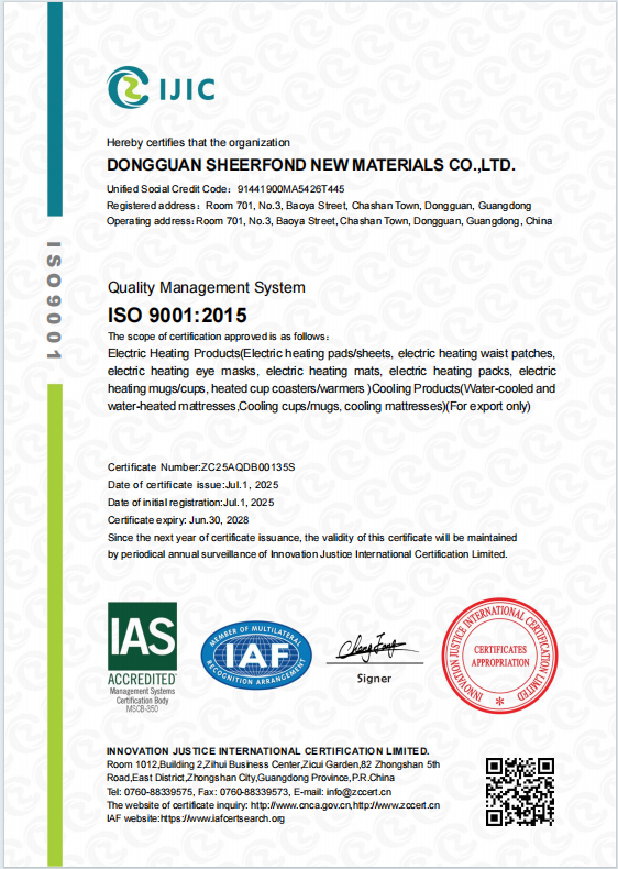 Trung Quốc Dongguan Sheerfond New Materials Co., Ltd. Chứng chỉ